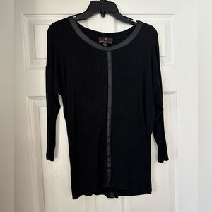 Black Tunic with Leather Detailing